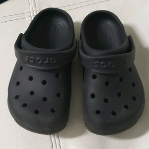Lightly Worn Black Crocs for Kids